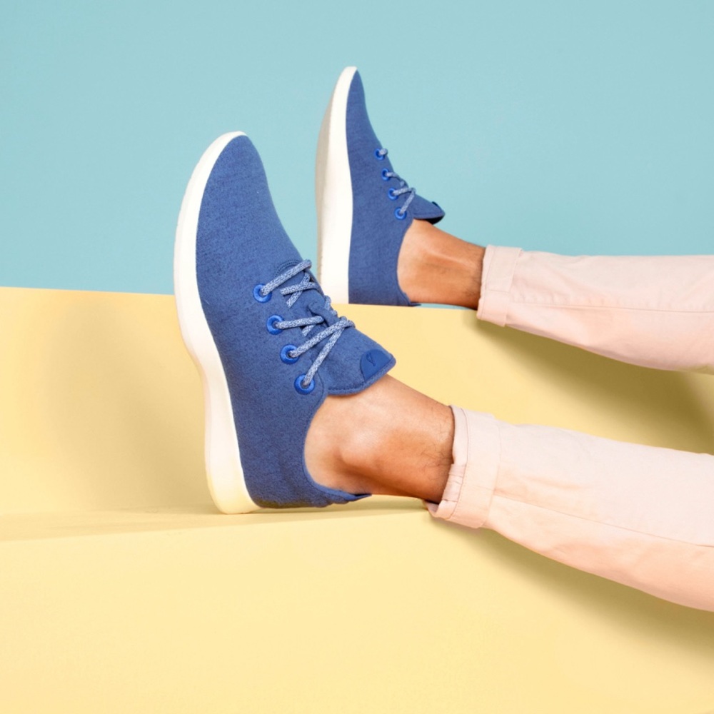 Allbirds Tree Runner in blue with white sole